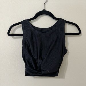 OFFLINE by Aerie ribbed shine twist sports bra